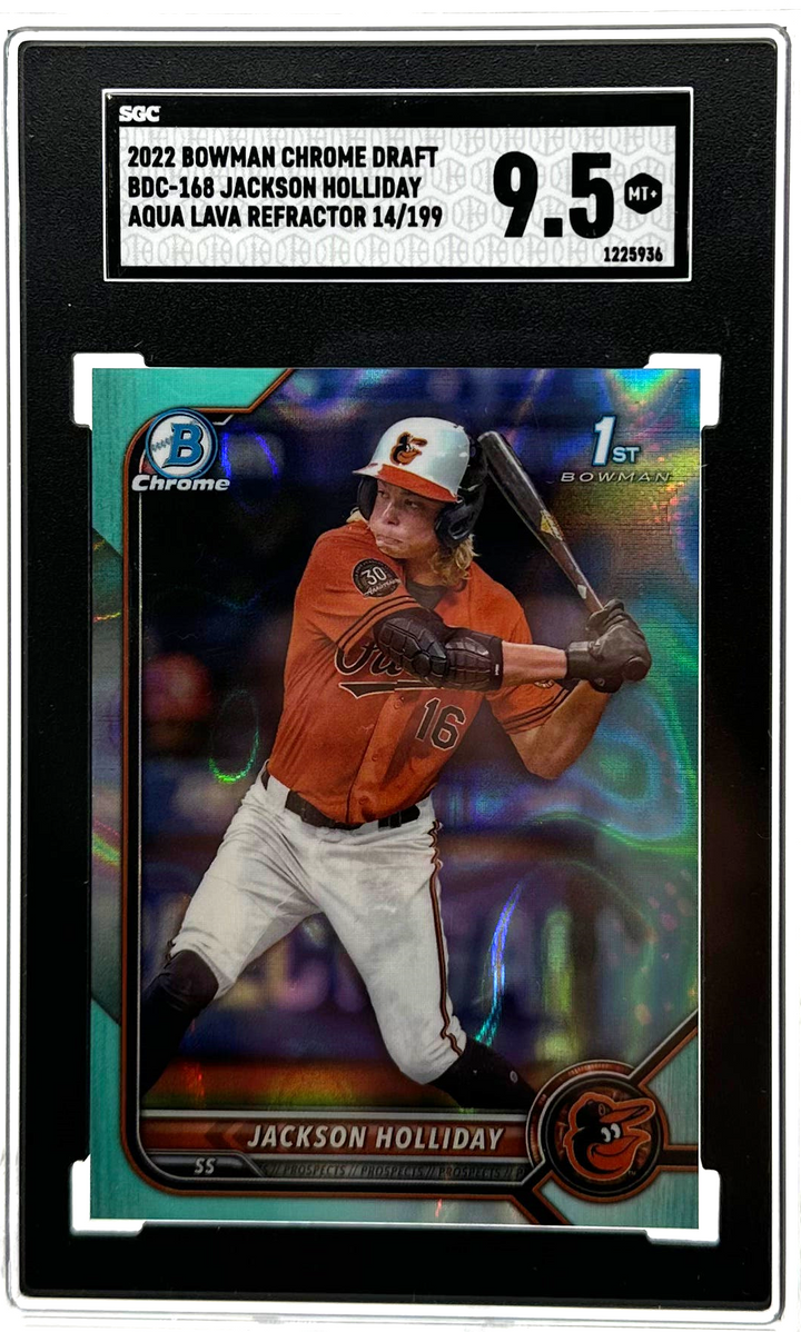 2022 Bowman Chrome Draft - Jackson Holiday BDC-168 - Aqua Lava /199 - SGC 9.5