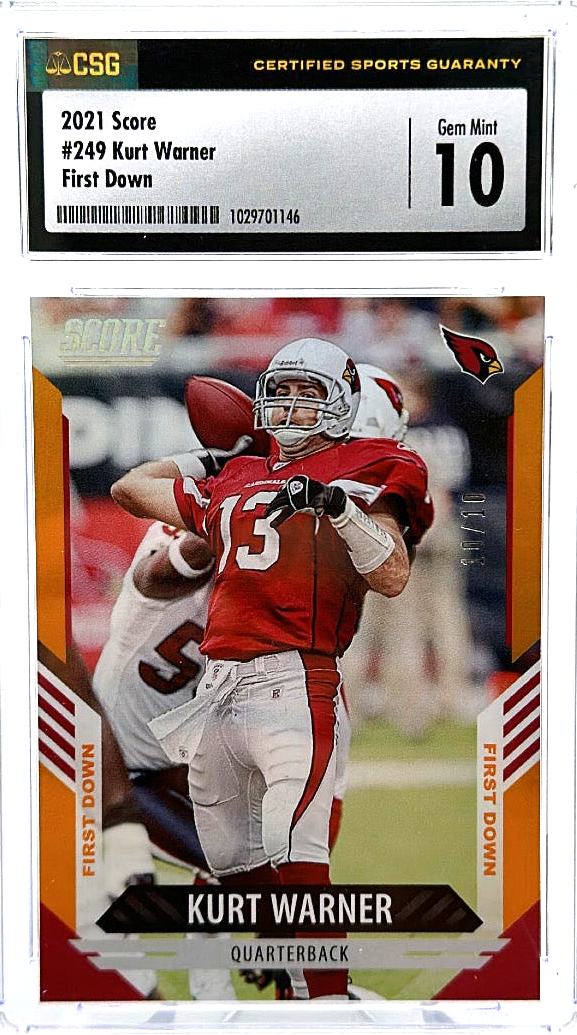 2021 Panini Score - Kurt Warner 249 - First Down /10 - CSG 10