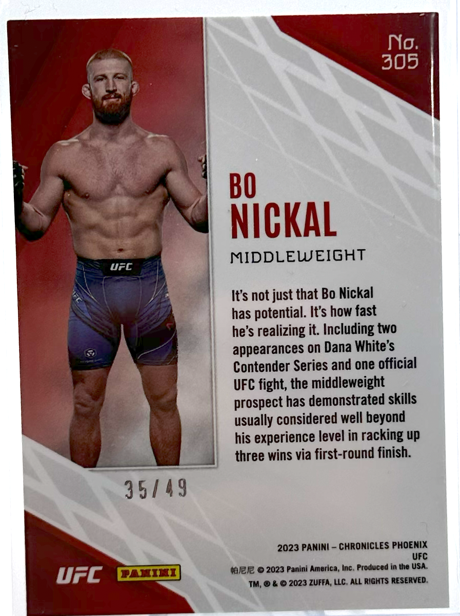 2023 Panini Chronicles UFC - Bo Nickal 305 - Phoenix Purple /49