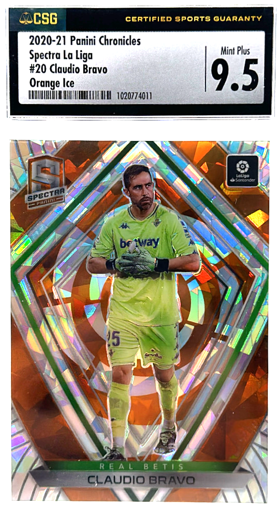 2020-21 Panini Chronicles Spectra La Liga - Claudio Bravo 20 - Orange Ice /23 - CSG CGC 9.5