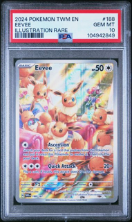 Eevee 188/167 Twilight Masquerade Illustration Rare - 2024 Pokemon - PSA 10