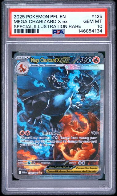 Mega Charizard ex 125/094 - Phantasmal Flames - 2025 Pokemon - PSA 10