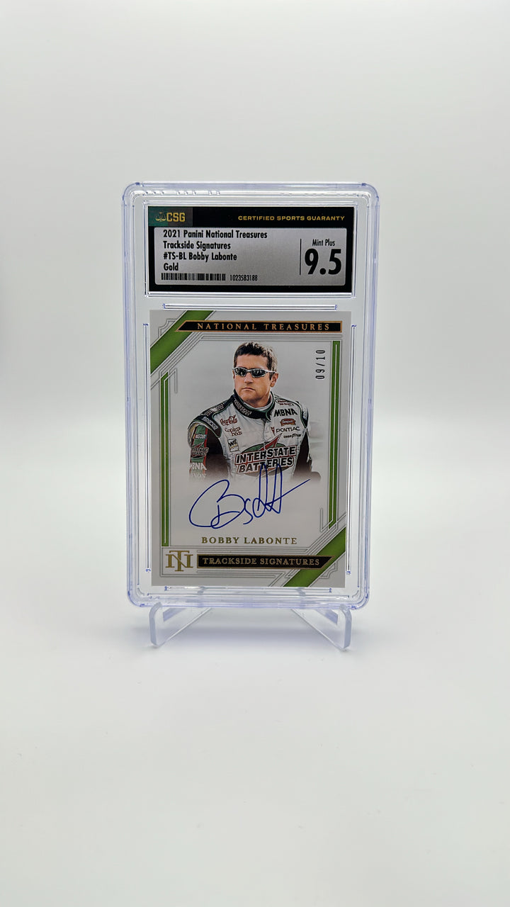 2021 Panini National Treasures - Bobby Labonte TS-BL - Trackside Signatures Gold /10 - CSG CGC 9.5 / 10