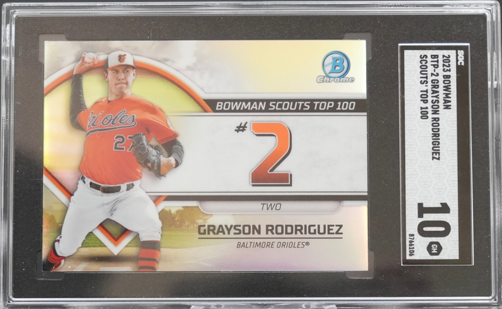 2023 Topps Bowman - Grayson Rodriguez BTP-2 - Scouts Top 100 - SGC 10