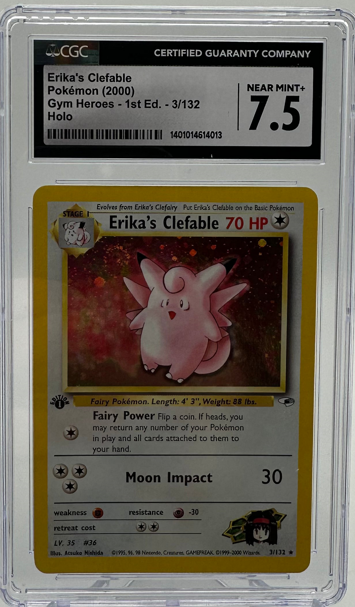 Erika's Clefable 3/132 Gym Heroes 1st Edition - 2000 Pokemon - CGC 7.5