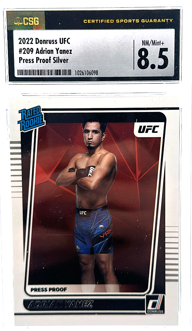 2022 Panini Donruss UFC - Adrian Yanez - Press Proof Silver - CSG CGC 8.5