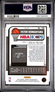 2023 Panini Hoops Premium Stock Basketball - Victor Wembanyama 108 - Disco Prizm - PSA 10