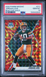 2020 Panini Mosaic - Jordan Love 211 - Reactive Gold - PSA 10