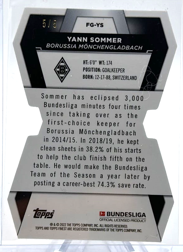 2022 Topps Finest Bundesliga - Yann Sommer FG-YS - Red /5