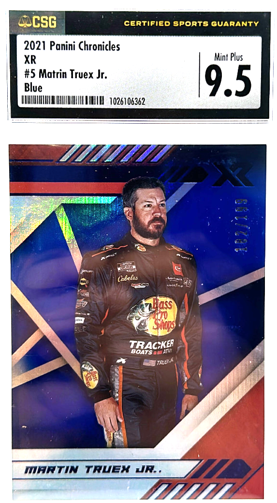 2021 Panini Chronicles XR - Martin Truex Jr. 5 - Blue /199 - CSG CGC 9.5