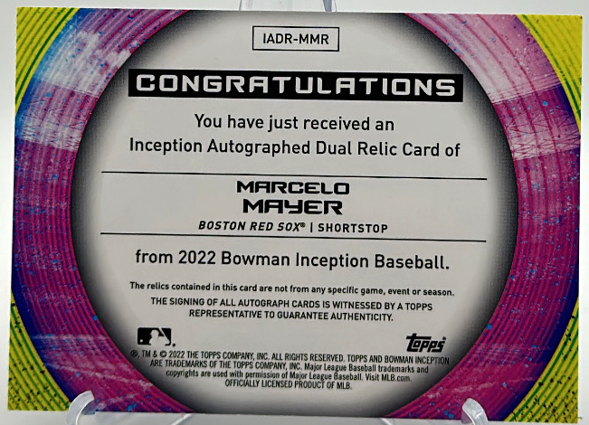 2022 Bowman Inception Baseball  - Marcelo Mayer IADR-MMR  - Auto /200