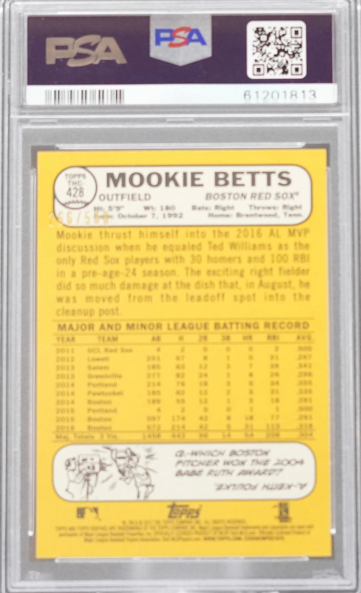 2017 Topps Heritage - Mookie Betts 428 - Chrome Refractor - PSA 10