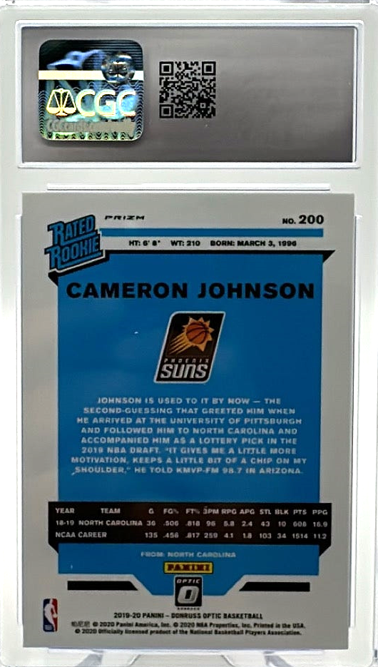 2019-20 Donruss Optic - Cameron Johnson 200 - Gold Wave - CGC 9.5