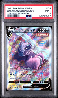 Galarian Slowking V 179/198 Chilling Reign - 2021 Pokemon - PSA 9