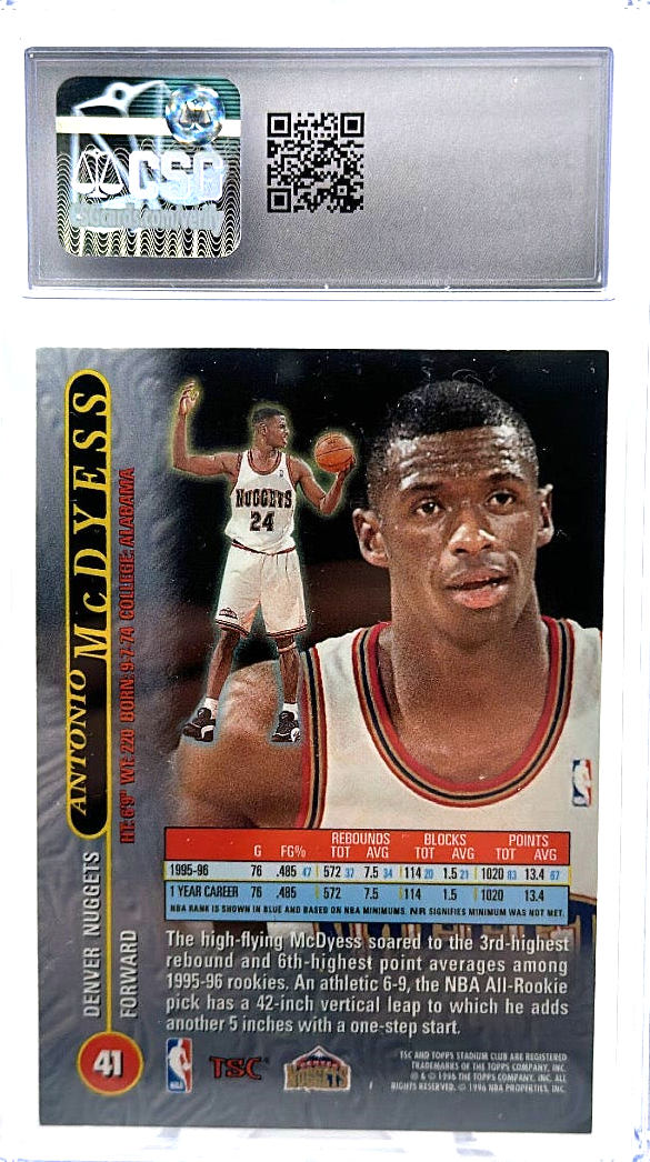 1996-97 Topps Stadium Club - Antonio McDyess 41 - Matrix - CSG CGC 10