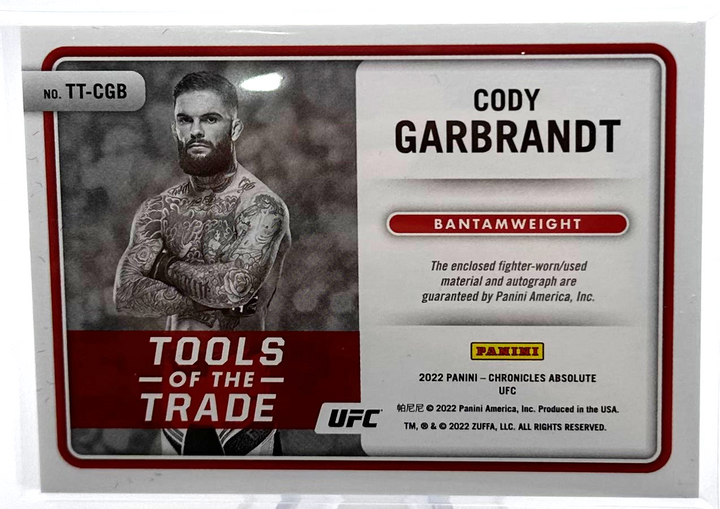 2022 Panini Chronicles UFC - Cody Garbrandt - Tools of The Trade Auto /99