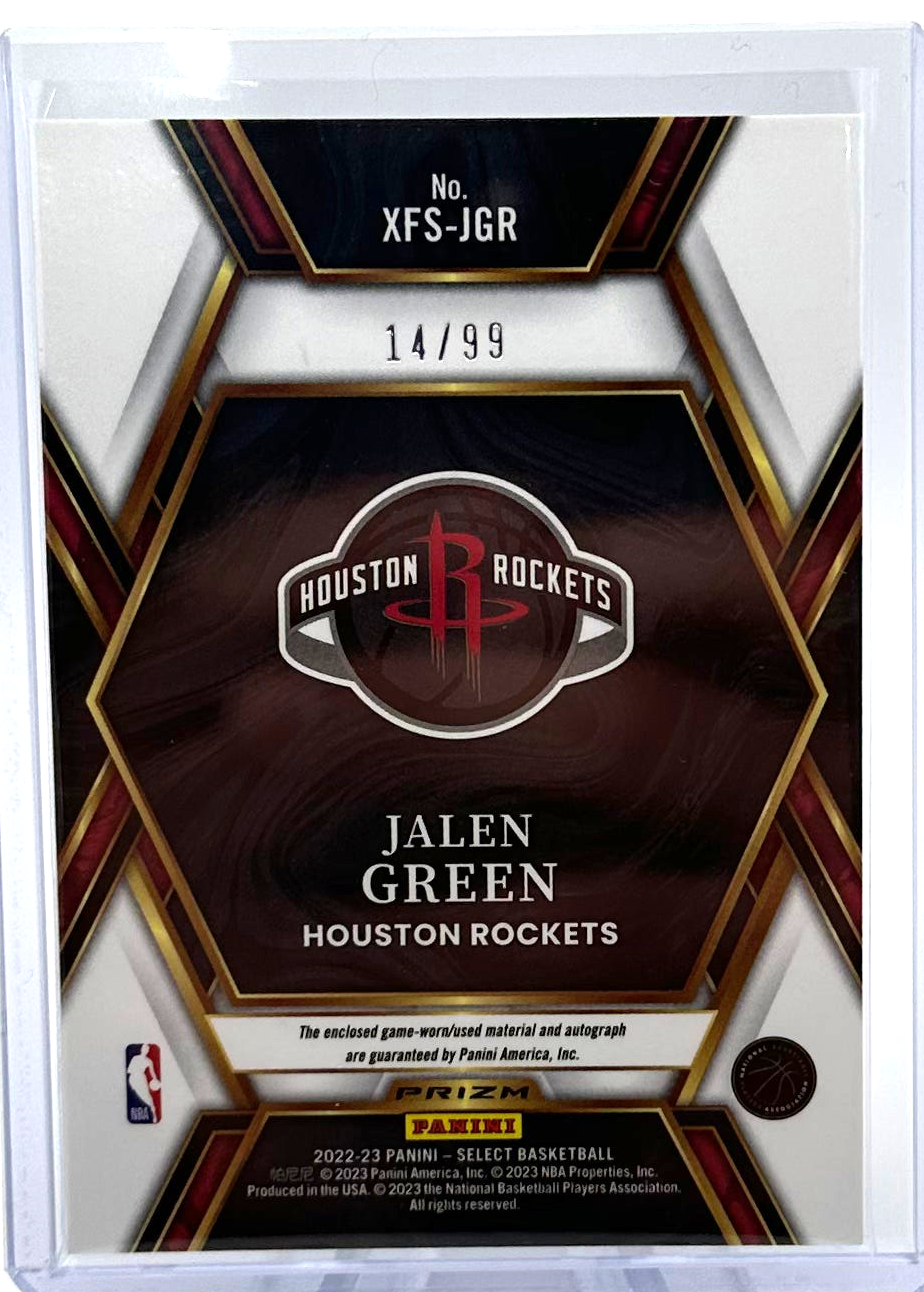 2022-23 Panini Select Basketball - Jalen Green XFS-JGR - Purple Auto Mem /99