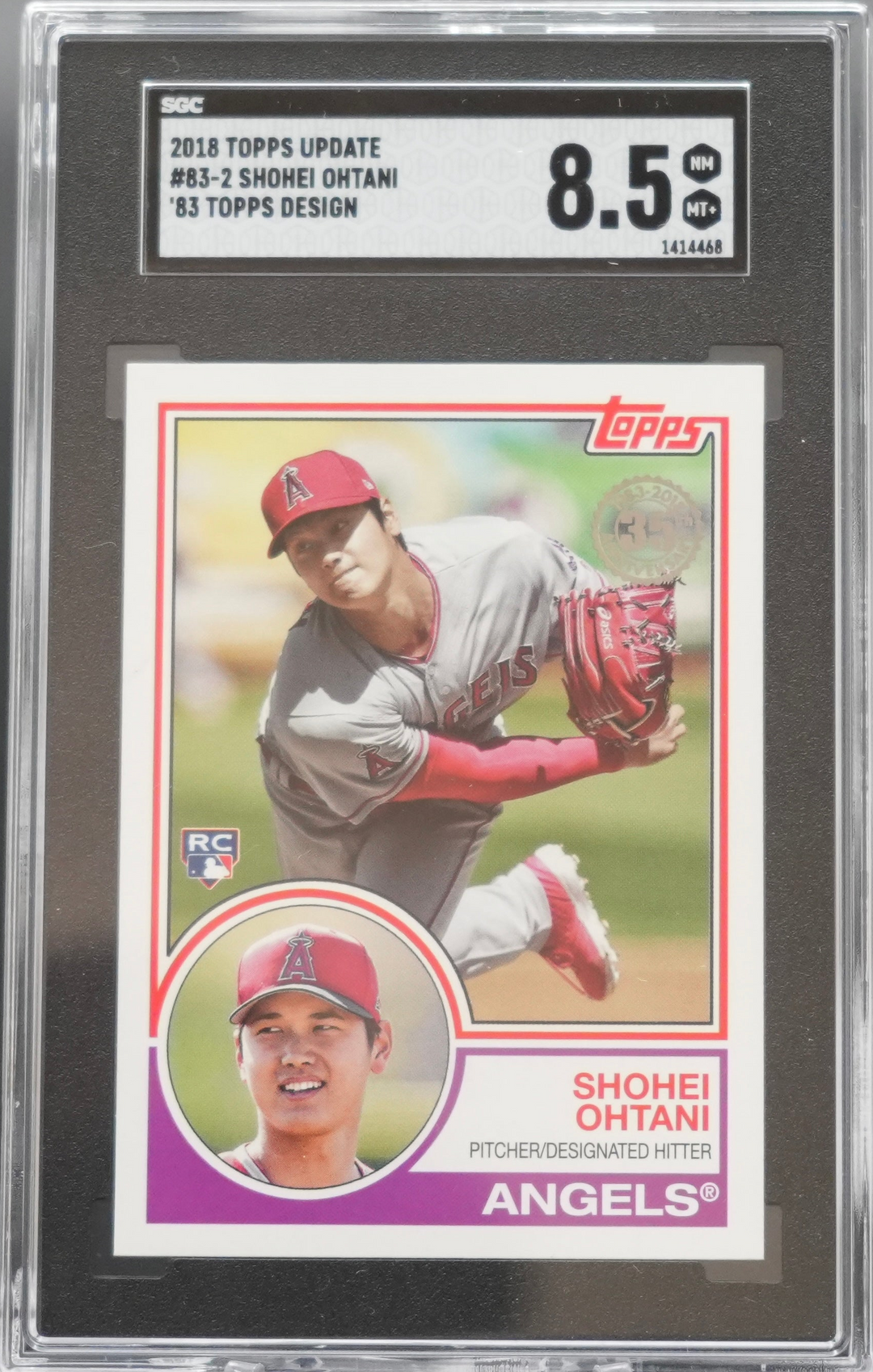 2018 Topps Update - Shohei Ohtani 83-2 - 83 Topps Design  - SGC 8.5