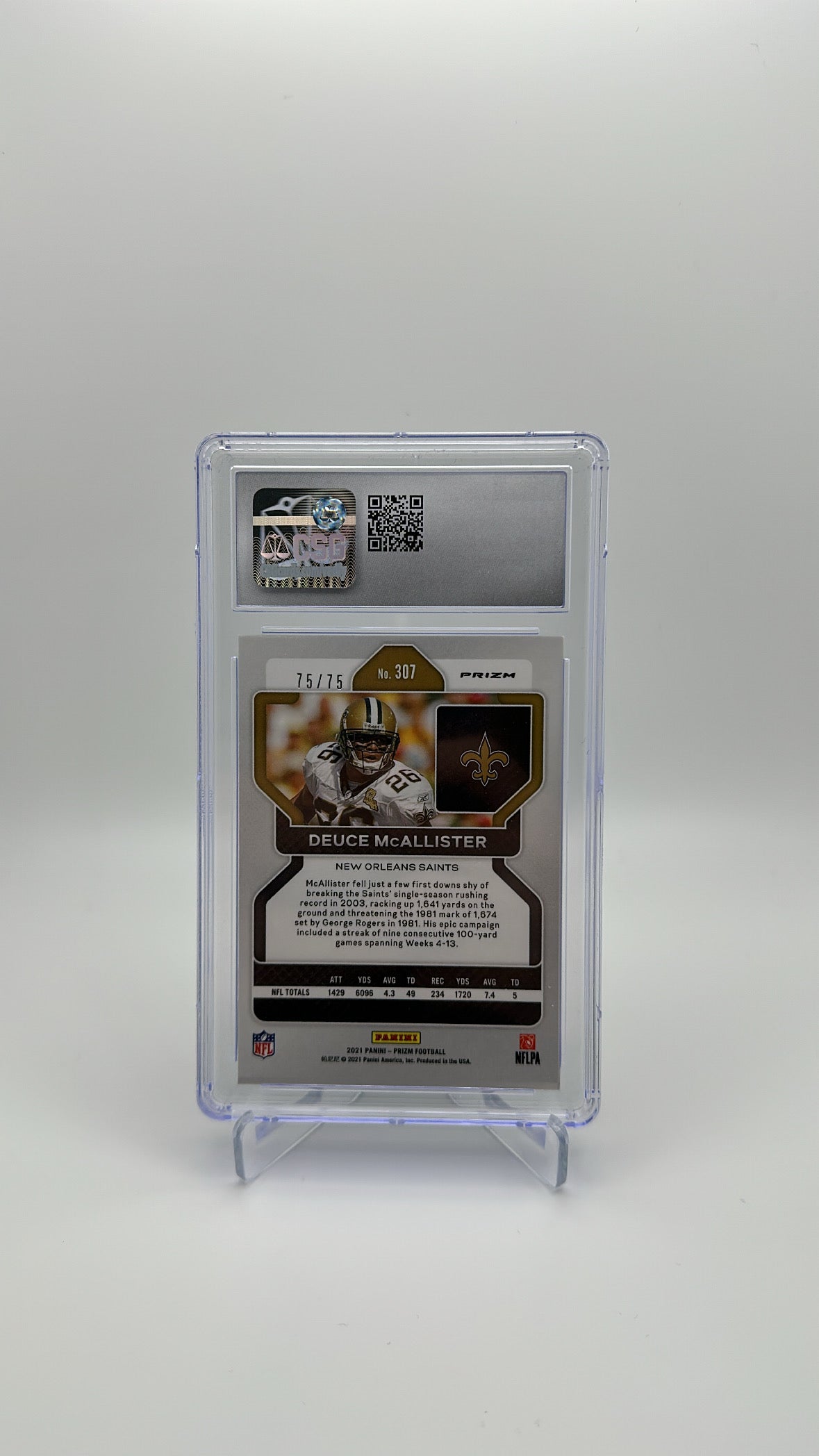 2021 Panini Prizm - Deuce Mcallister 307 - Green Scope /75 - CSG CGC 9