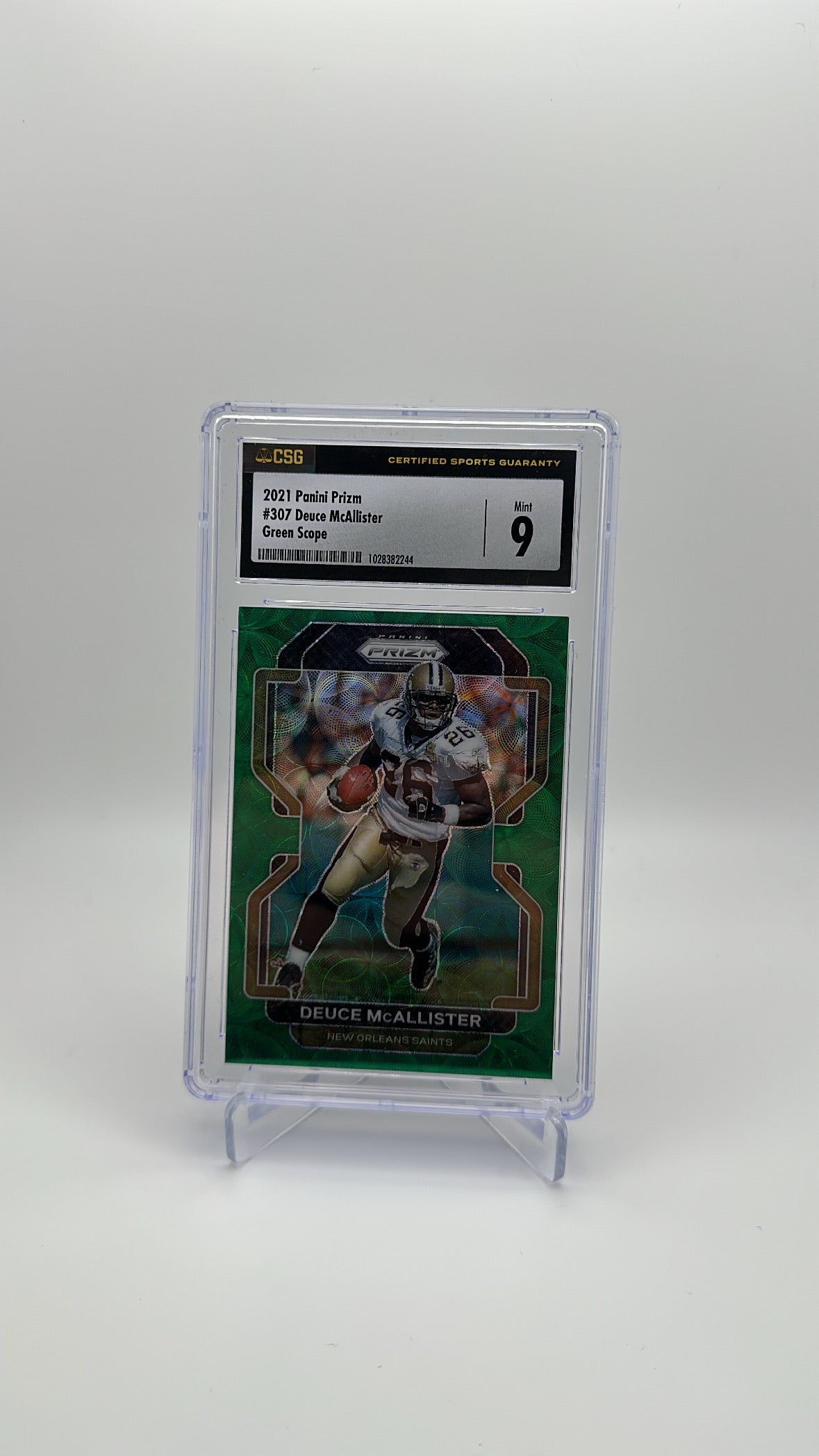 2021 Panini Prizm - Deuce Mcallister 307 - Green Scope /75 - CSG CGC 9