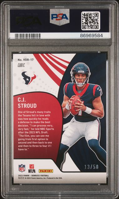 2023 Panini Donruss - CJ Stroud VOR-17 - Vortex Cubic /50 - PSA 9