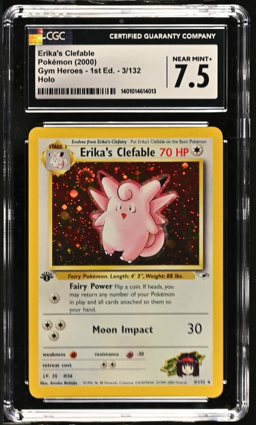 Erika's Clefable - Gym Heroes 1st Edition - 2000 Pokemon - CGC 7.5