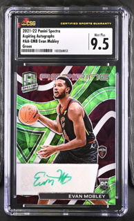 2021-22 Panini Spectra - Evan Mobley AA-EMB  - Green Auto /50 - CSG CGC 9.5