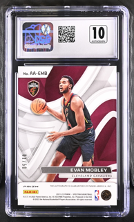 2021-22 Panini Spectra - Evan Mobley AA-EMB  - Green Auto /50 - CSG CGC 9.5