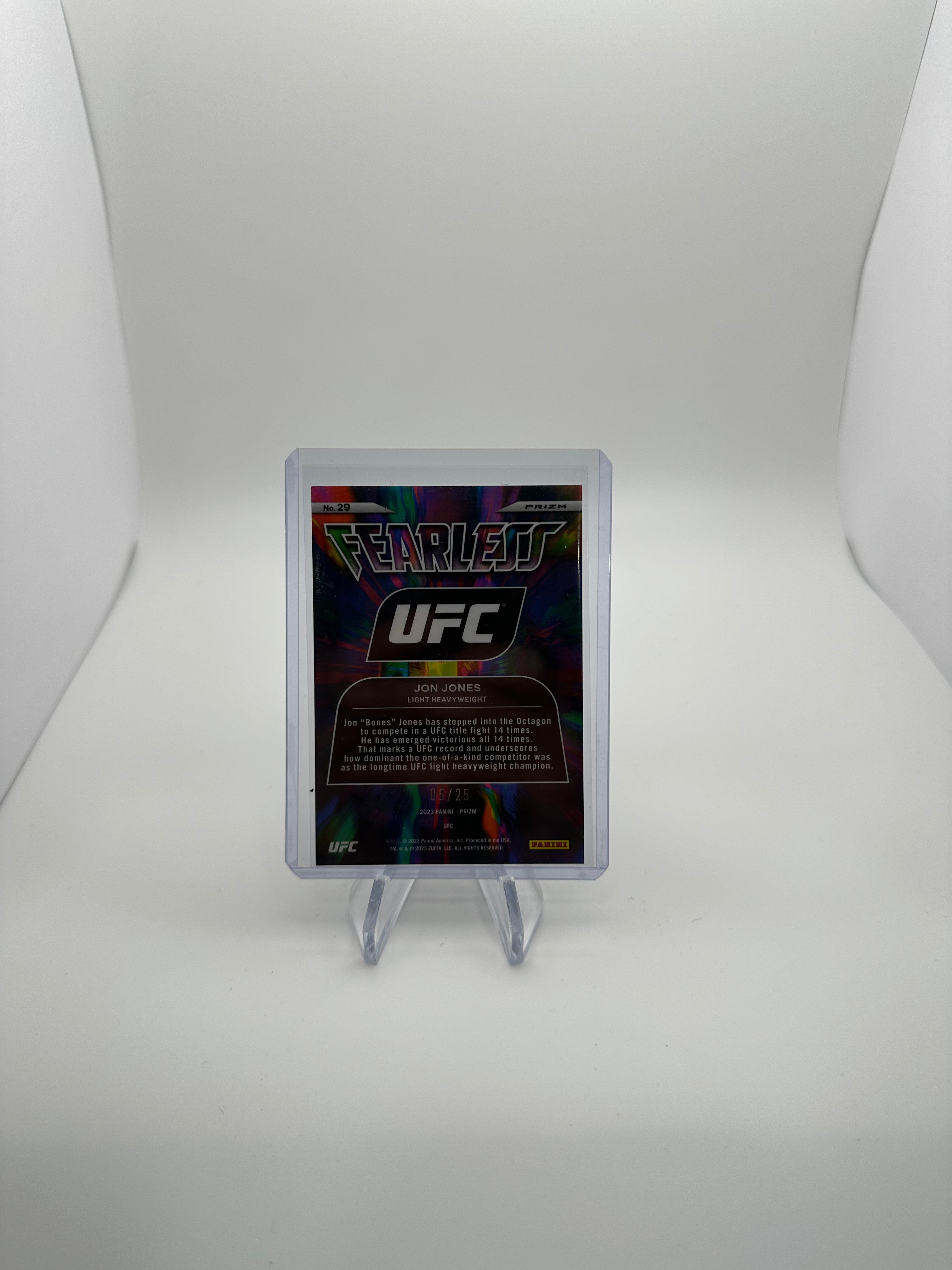 2023 Panini Prizm UFC - Jon Jones 29 - Fearless Mojo /25