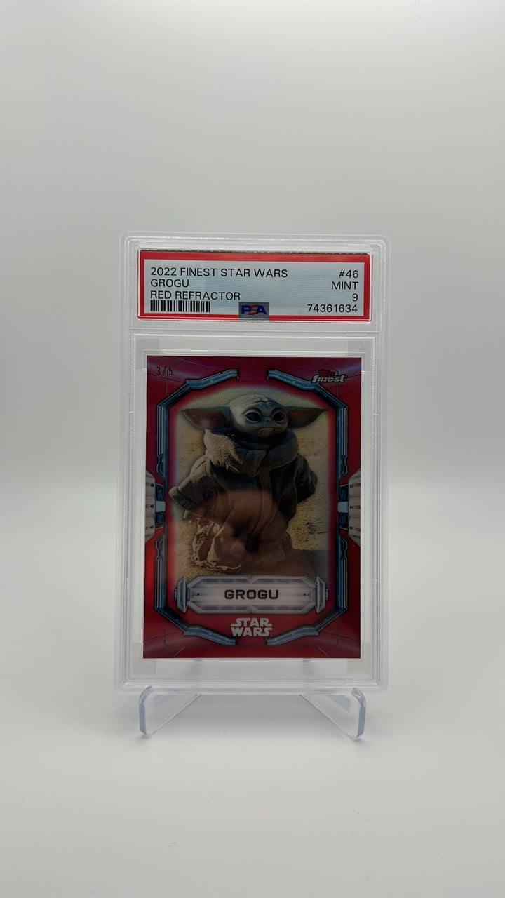 2022 Topps Finest Star Wars - Grogu 46 - Red Refractor /5 - PSA 9