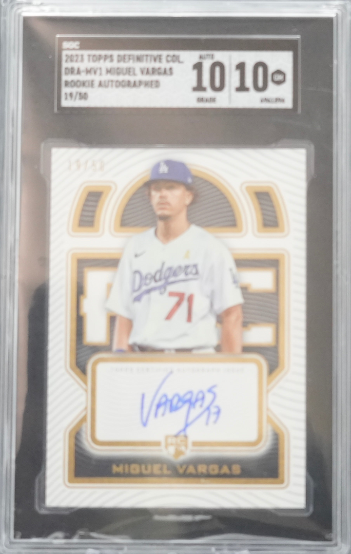 2023 Topps Definitive Collection  - Miguel Vargas DRA-MV1 - Rookie Autographed /50 - SGC 10 / 10