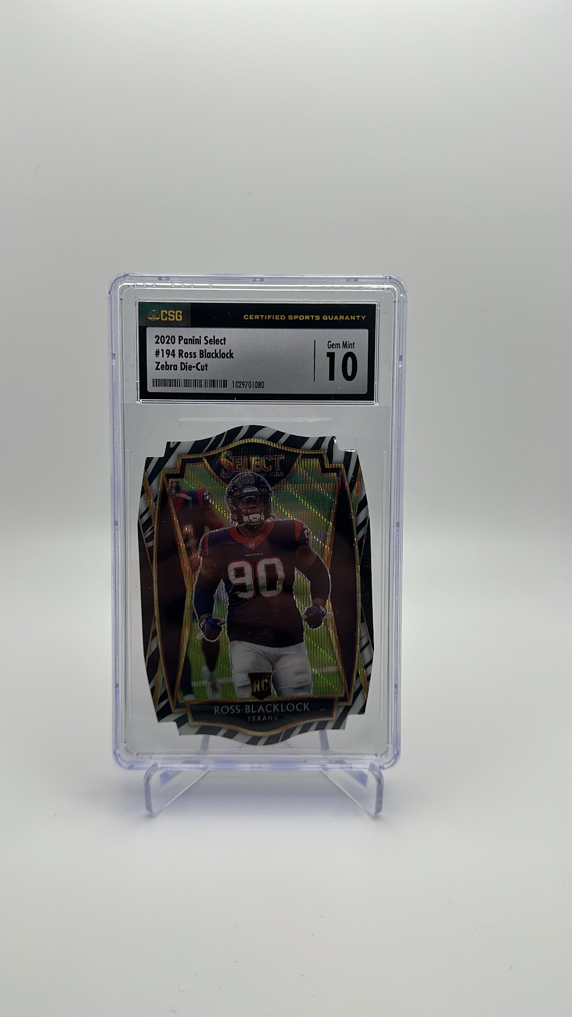 2020 Panini Select - Ross Blacklock 194 - Zebra Die Cut - CSG CGC 10