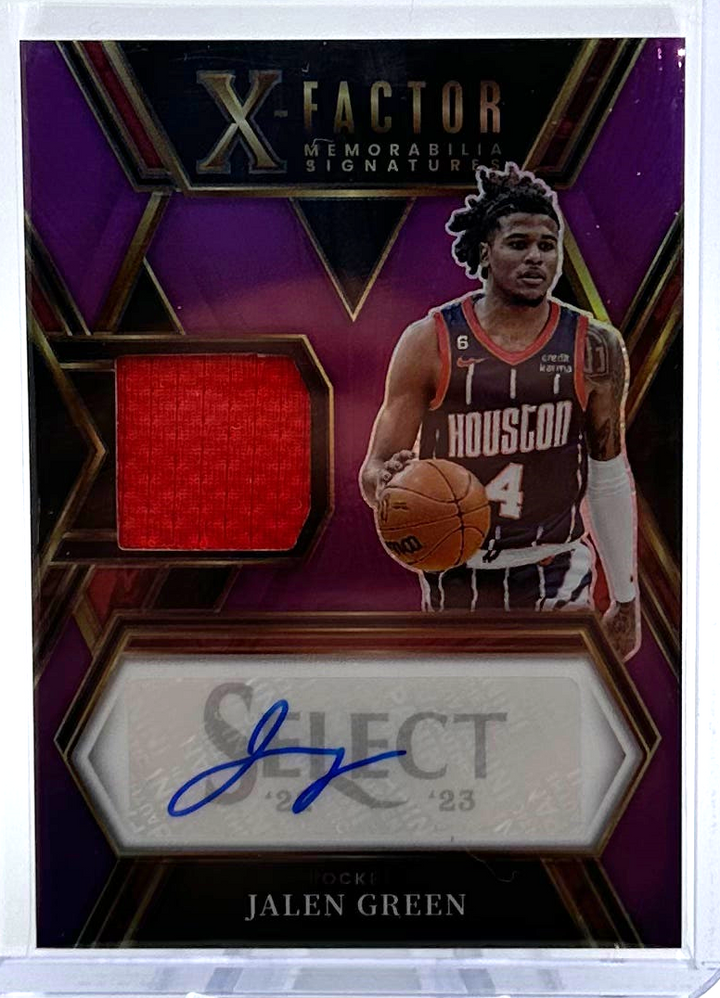 2022-23 Panini Select Basketball - Jalen Green XFS-JGR - Purple Auto Mem /99