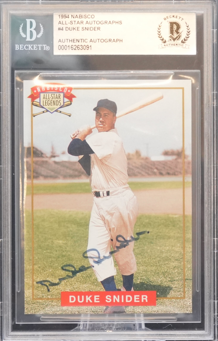 1994 Nabisco - Duke Snider 4 - All Star Autographs - BGS Authentic Auto