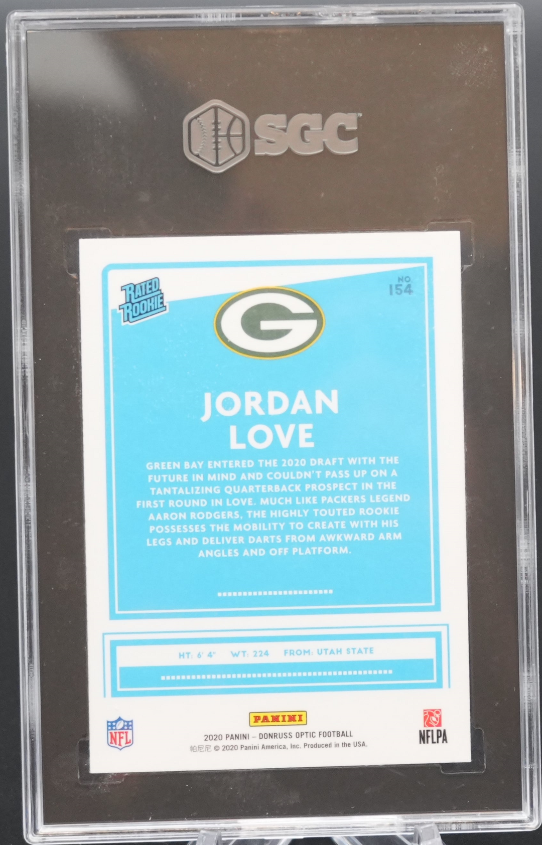 2020 Panini Donruss Optic - Jordan Love 154 - Rated Rookie - SGC 9.5