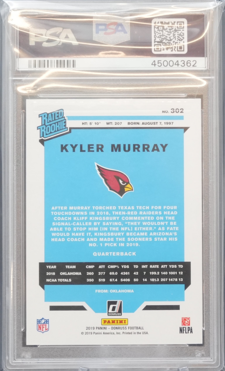 2019 Panini Donruss - Kyler Murray 302 - PSA 10