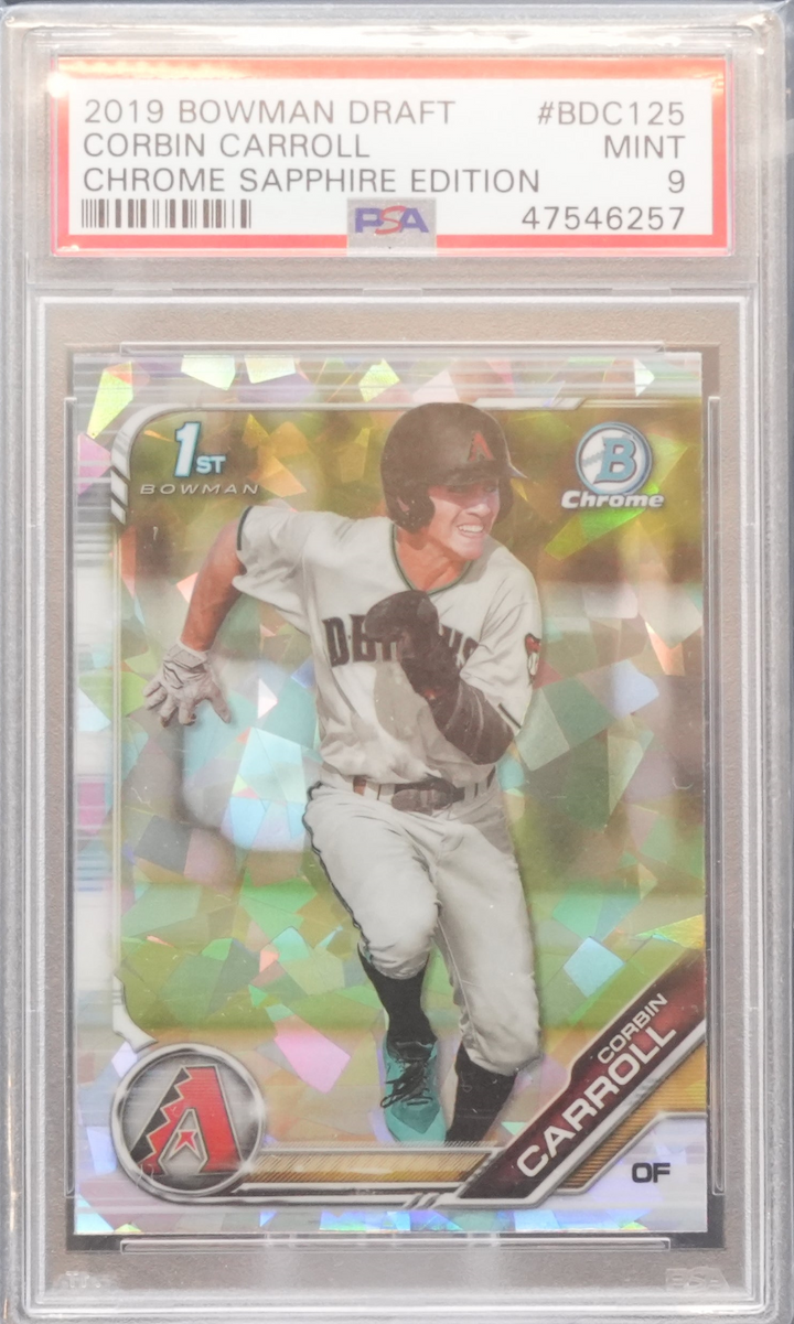 2019 Topps Bowman Draft - Corbin Carroll BDC-125  - Chrome Sapphire - PSA 9