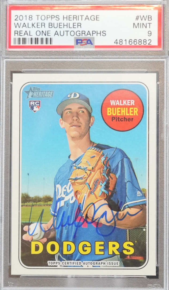 2018 Topps Heritage - Walker Buehler WB - Real One Autographs - PSA 9