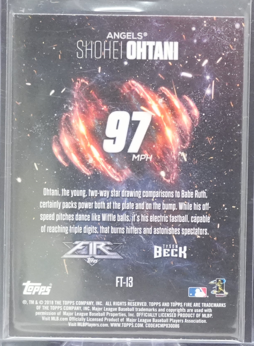 2018 Topps Fire Baseball - Shohei Ohtani FT-13 - Flame Throwers