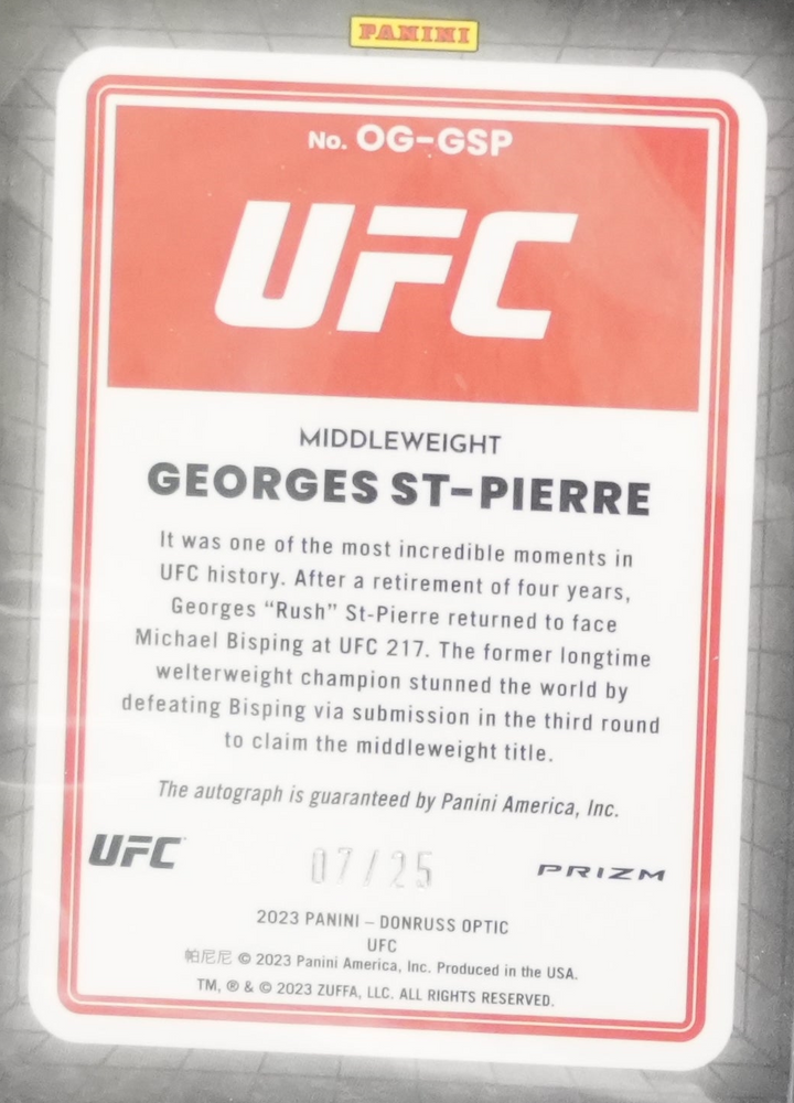 2023 Panini Donruss Optic UFC - George St-Pierre OG-GSP - Teal /25