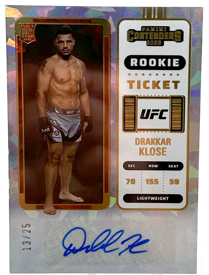 2023 Panini Chronicles UFC - Drakkar Klose RS-DKL - Cracked Ice auto /25