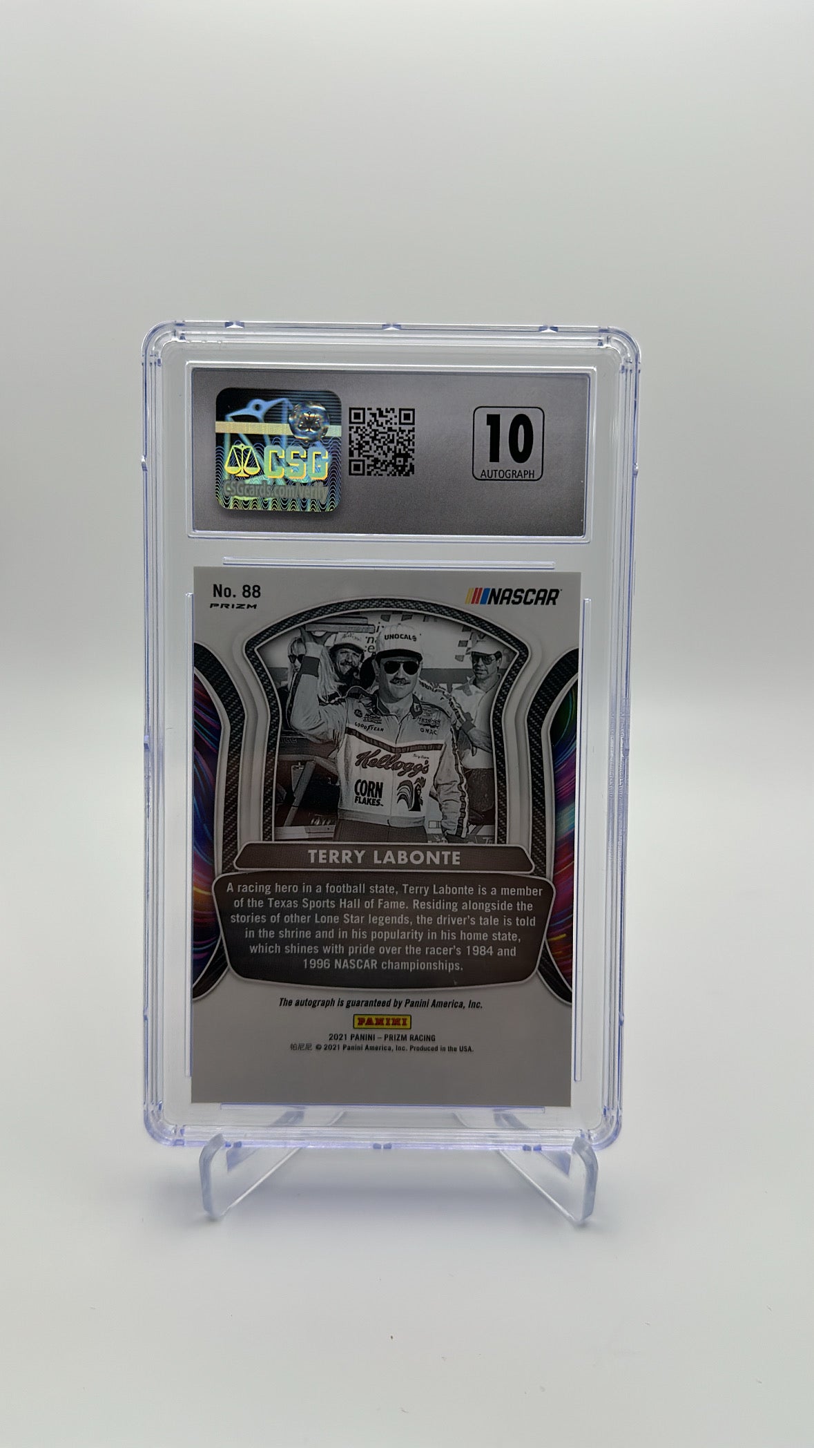 2021 Panini Prizm - Terry Labonte 88 - Signatures - CSG CGC 10 / 10