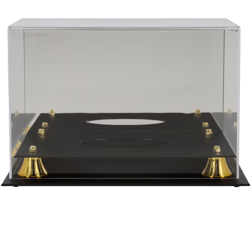 Aaron Donald Autographed Rams NFL Authentic Logo Football (Metabilia) With Acrylic Case