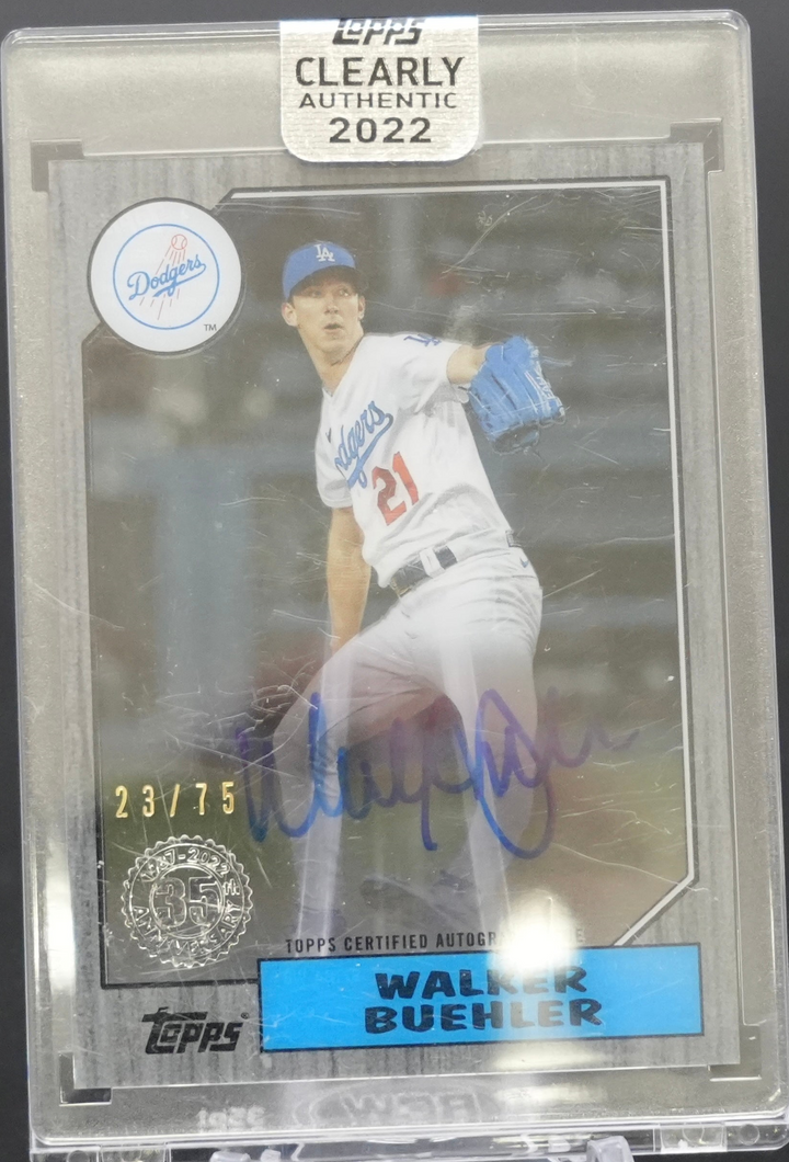 2022 Topps Clearly Baseball - Walker Buehler 87TBA-WB - Black Auto /75