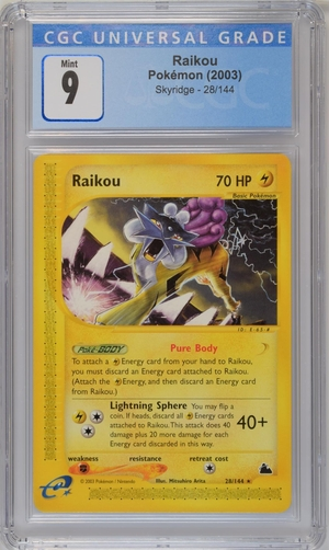 Raikou - Skyridge - 2003 Pokemon - CGC 9