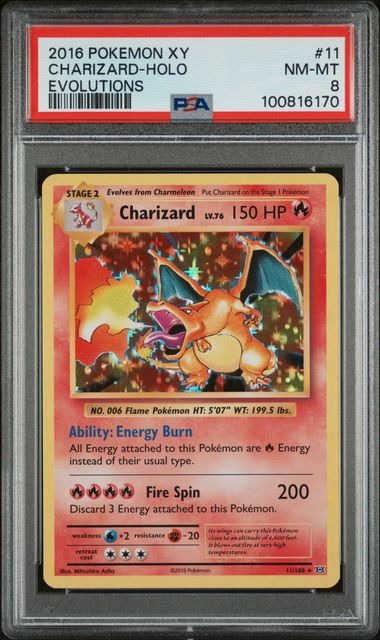 Charizard - Evolutions - 2016 Pokemon - PSA 8