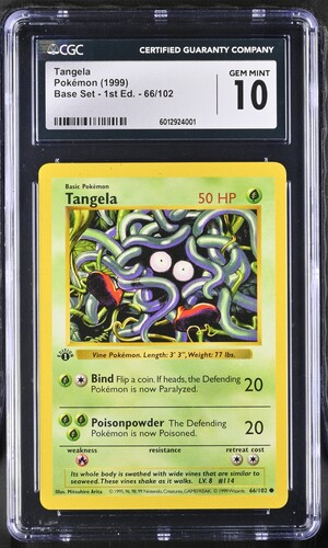 Tangela - Base Set 1st Edition - 1999 Pokemon - CGC 10