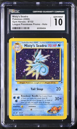 Misty's Seadra - Gym Heroes Prerelease Promo - 2000 Pokemon - CGC 10