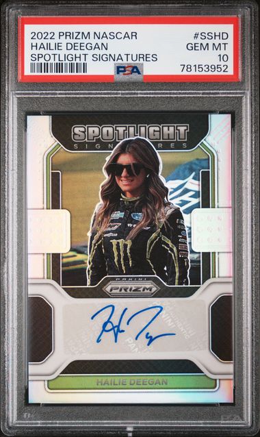 2022 Panini Prizm Nascar -Hailie Deegan SSHD - Spotlight Signatures - PSA 10