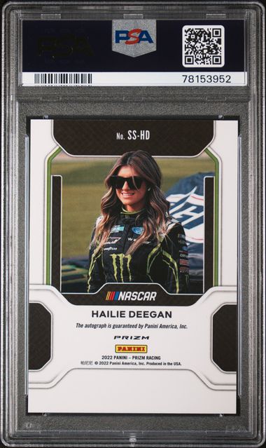 2022 Panini Prizm Nascar -Hailie Deegan SSHD - Spotlight Signatures - PSA 10